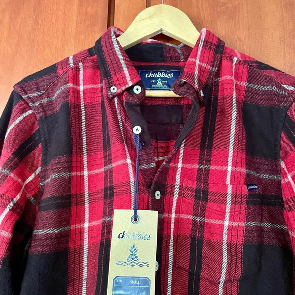 Chubbies The Jack of All Lumbers Brushed Flannel Shirt Plaid Size Small NEW - Picture 2 of 9